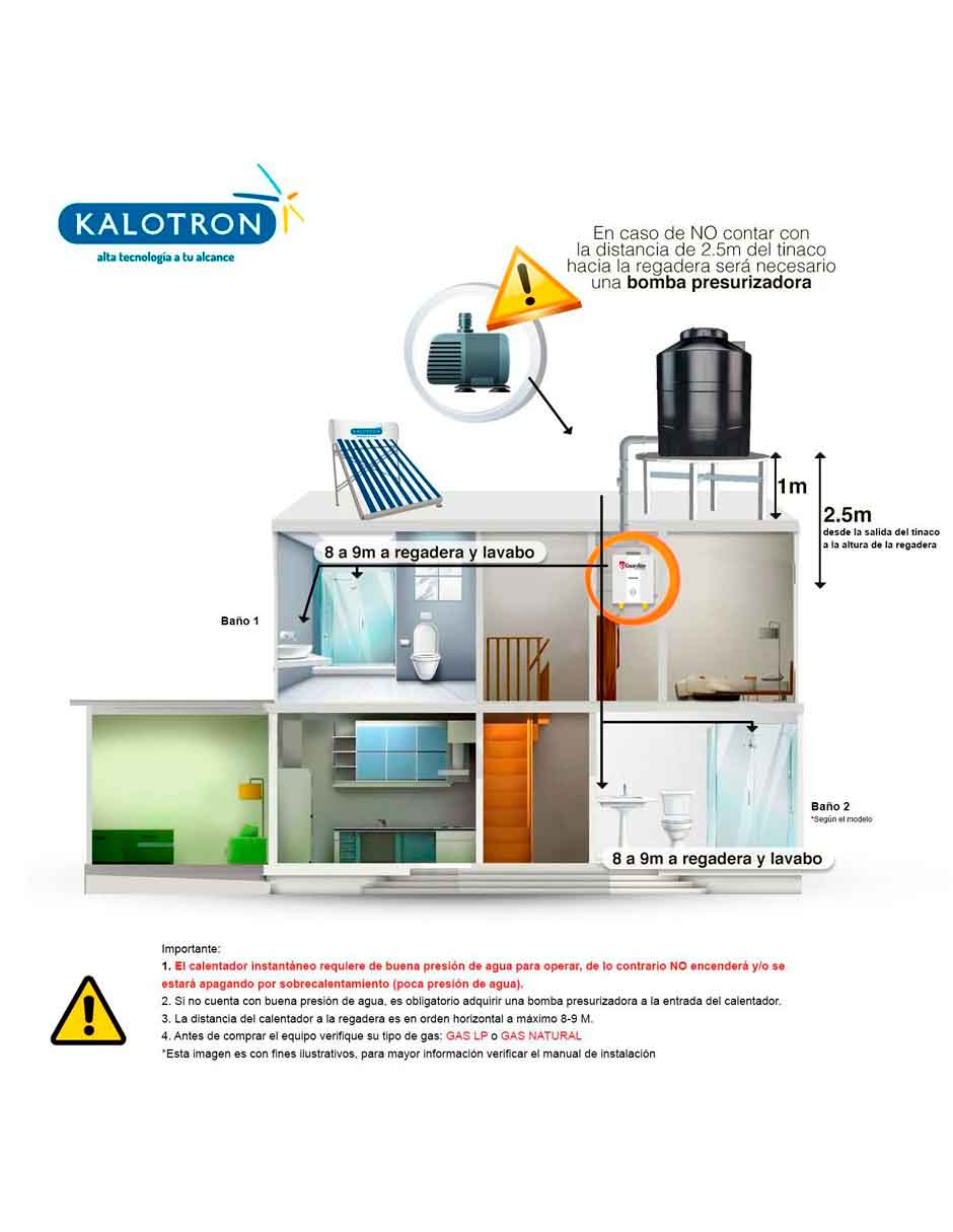 Calentador instantáneo KA-INS-045LP-01 4.5 L gas lp 4