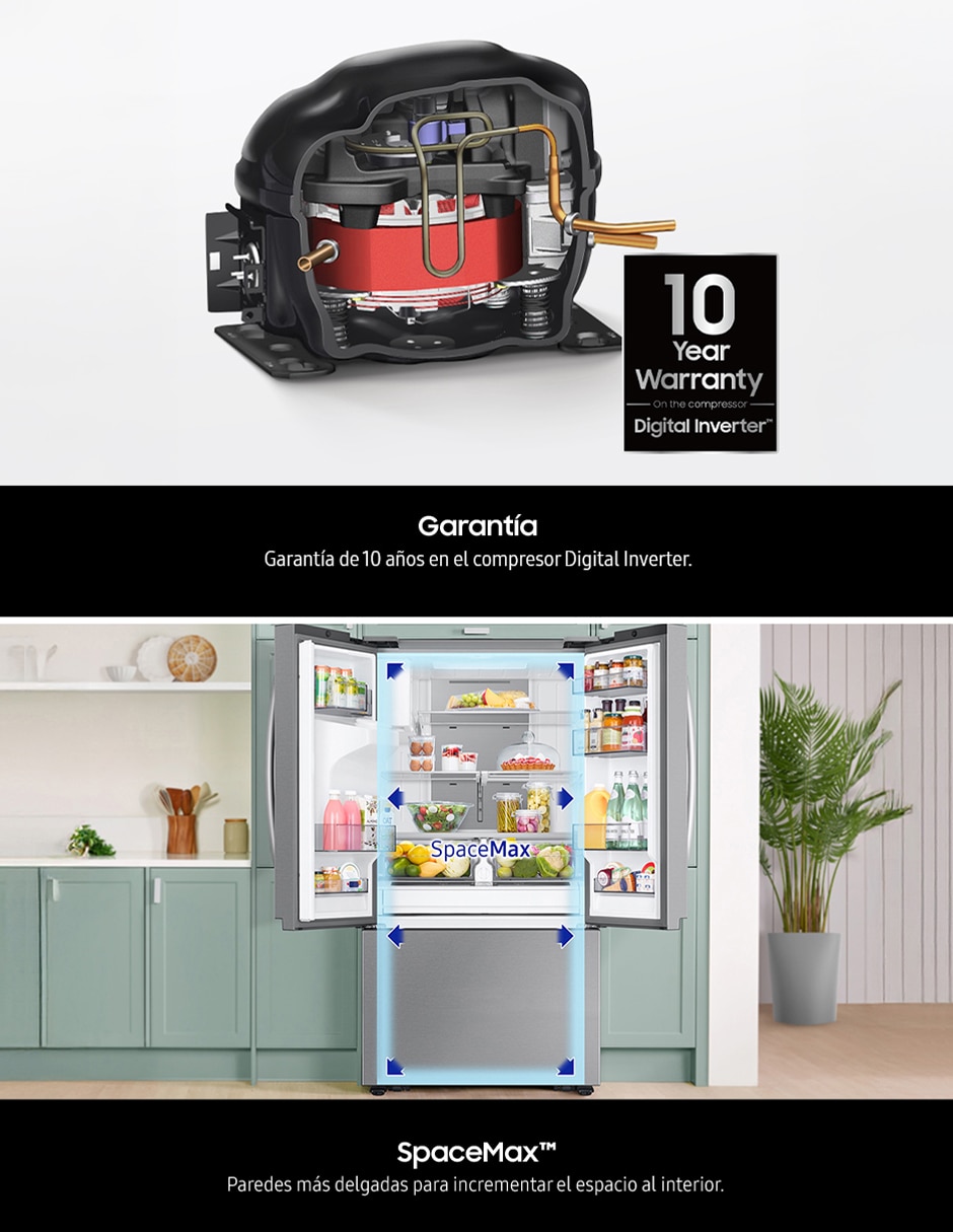 Refrigerador french door Samsung 32 pies tecnología inverter RF32CG5A10S9EM