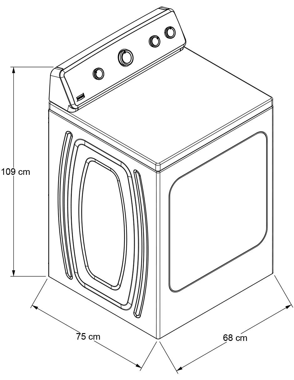 Secadora electrónica Maytag de 16 kg con 6 ciclos 7MMEDC300DW