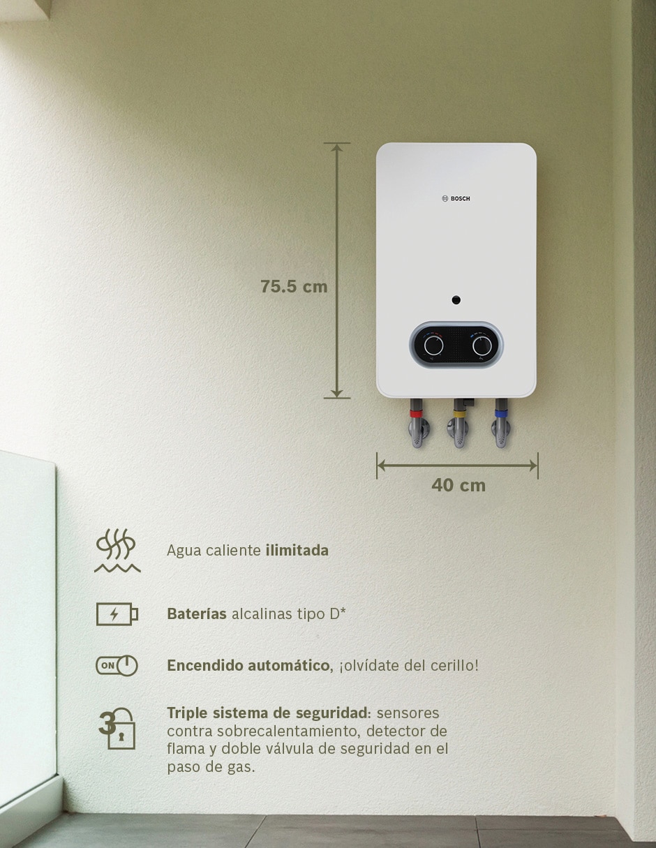 Calentador alta recuperación Bosch Confort 13 L Gas LP 15