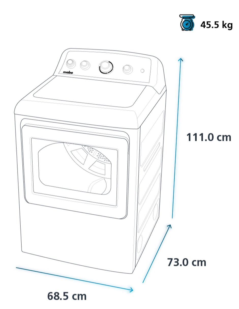 Secadora de gas lp Mabe de 22 kg con 4 ciclos SMG47N8MSDAB0