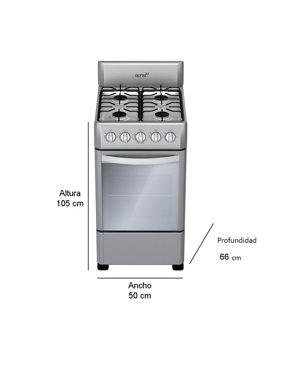 Estufa de piso a gas LP Acros 50 cm AW5400D de 4 quemadores
