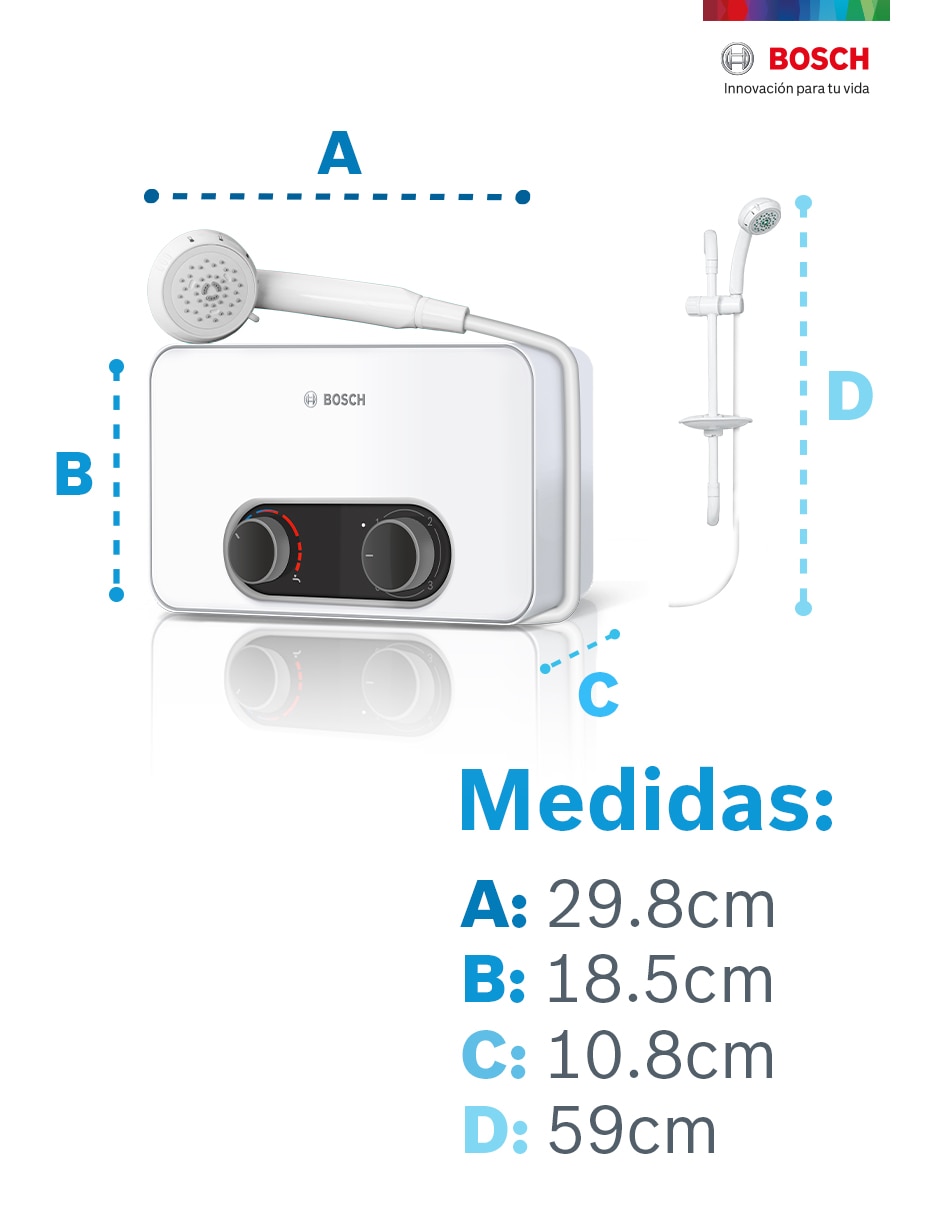 Calentador de paso Bosch Regadera instantánea