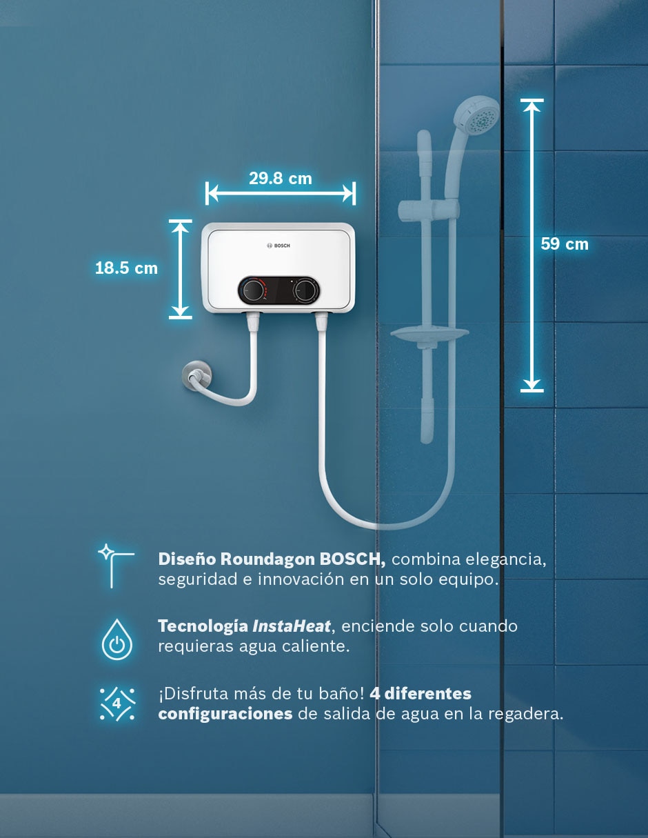 Calentador de paso Bosch Regadera instantánea