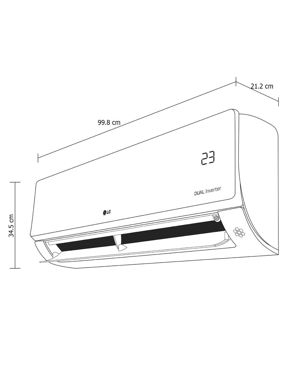 Aire acondicionado mini split inverter Lg Frío y calor 24000 BTU VR242HW 220 V