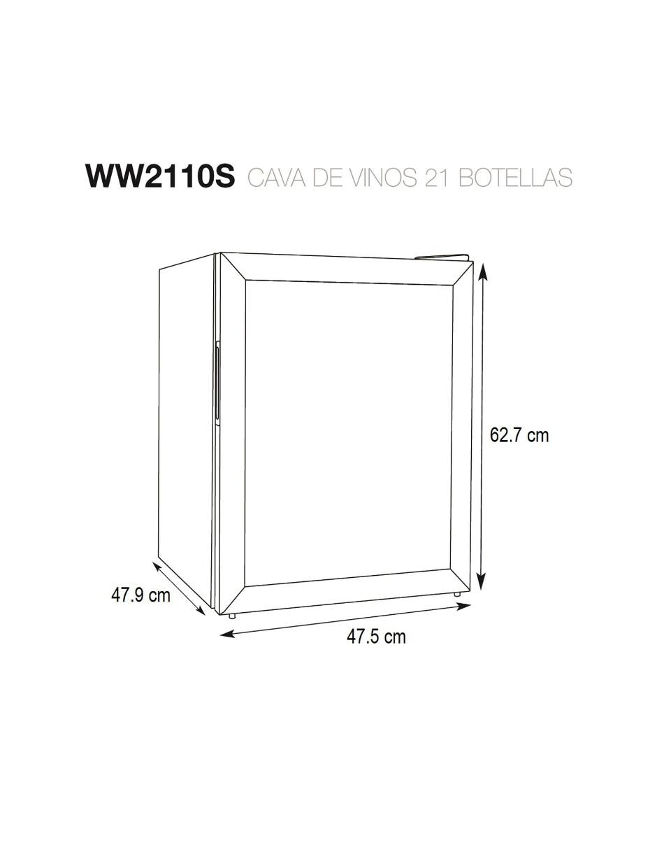 Cava de vinos Whirlpool Ww2110S capacidad 20 botellas