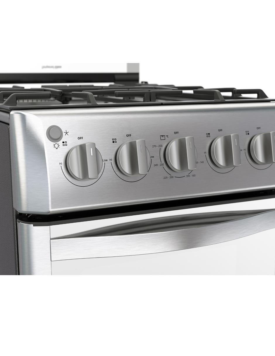 Estufa de piso a Gas LP Whirlpool 50 cm WWR7000S de 4 quemadores