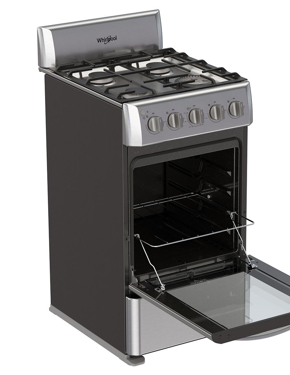 Estufa de piso a Gas LP Whirlpool 50 cm WWR5000S de 4 quemadores