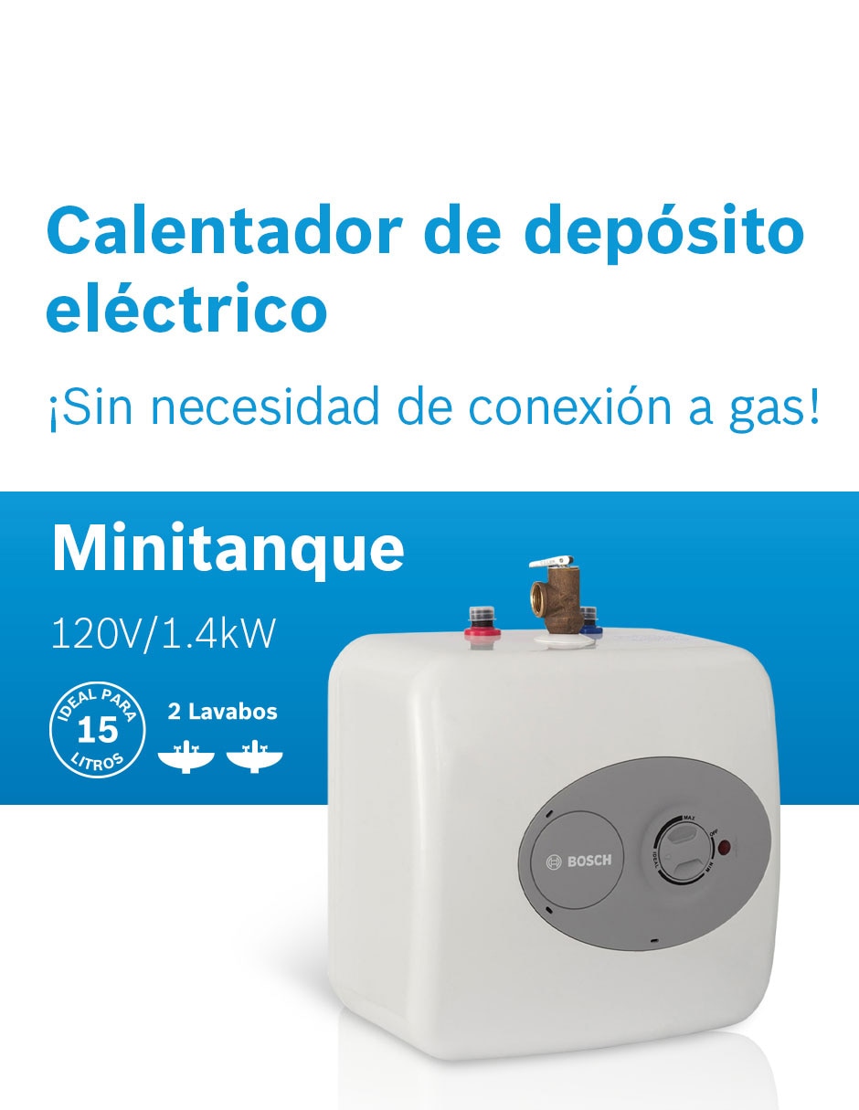 Calentador alta recuperación Bosch Minitanque 15 L eléctrico