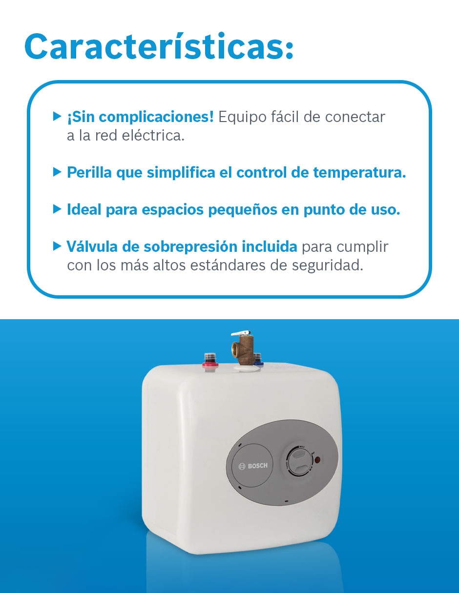 Calentador alta recuperación Bosch Minitanque 15 L eléctrico
