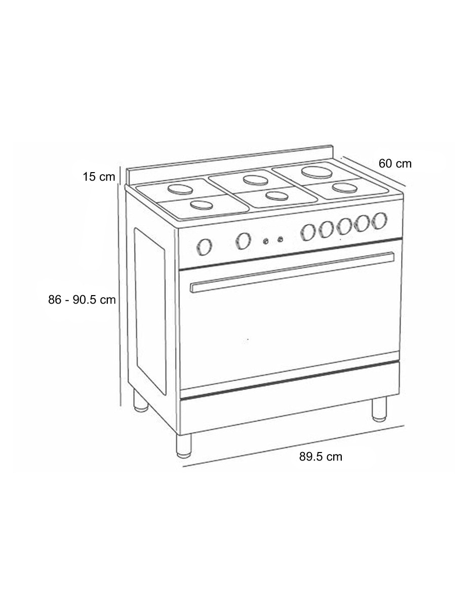 Estufa de piso a gas LP 89.5 cm FS3RS965GGXL de 5 quemadores 4