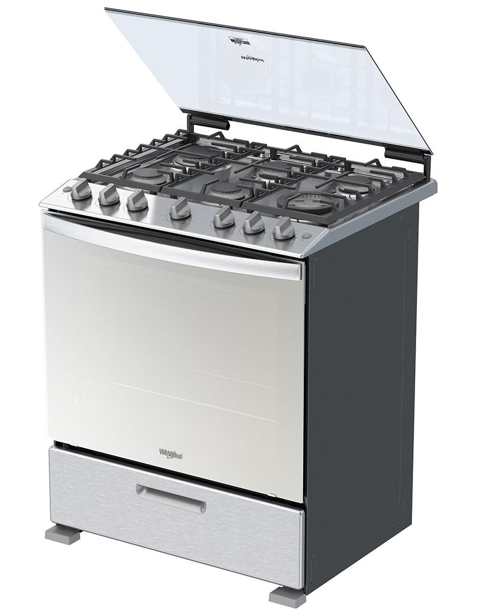 Estufa de piso a gas lp Whirlpool 76 cm WFR5100S de 6 quemadores