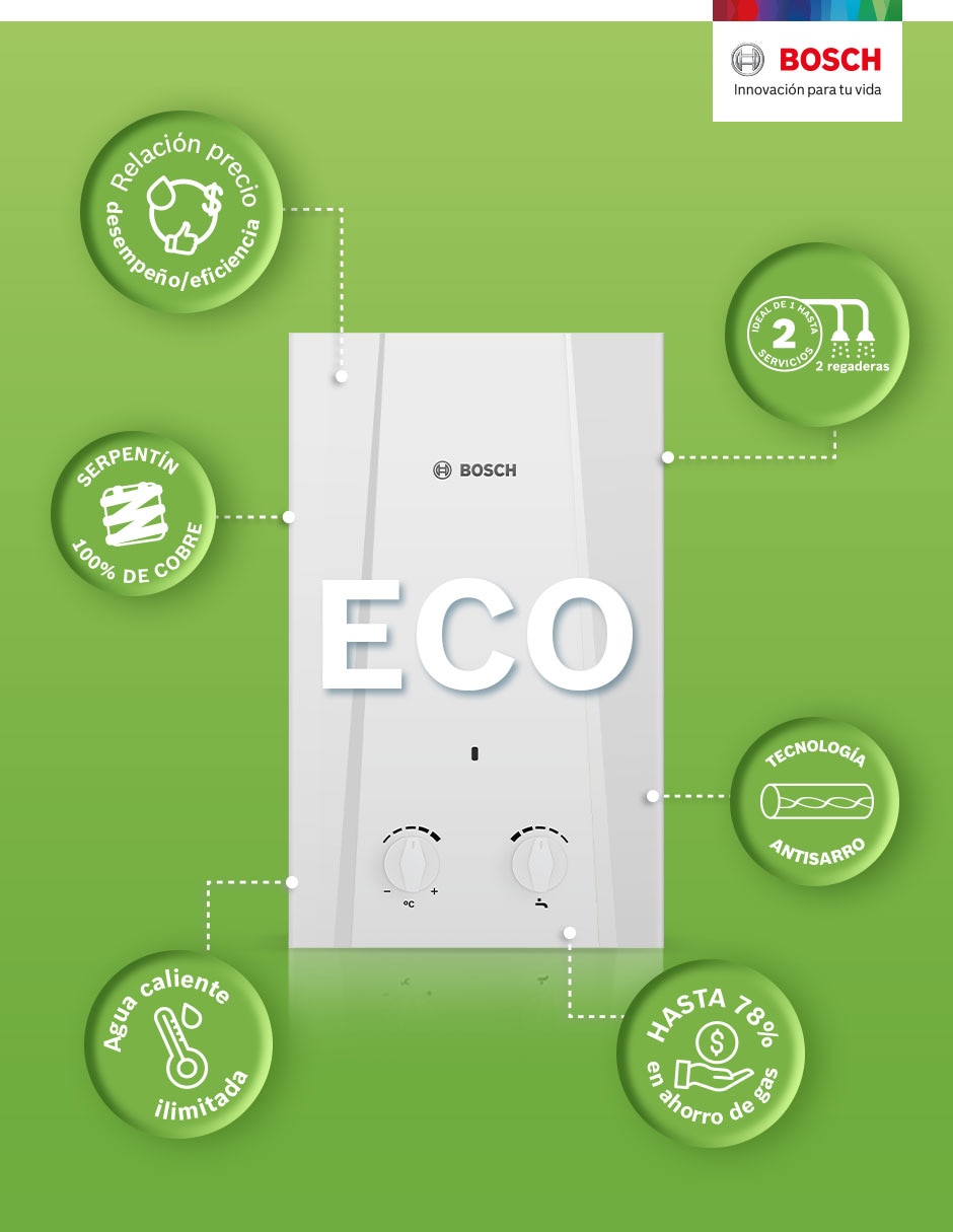 Calentador de paso Eco 11 L a gas natural Calentador de paso Eco 11 L a gas natural