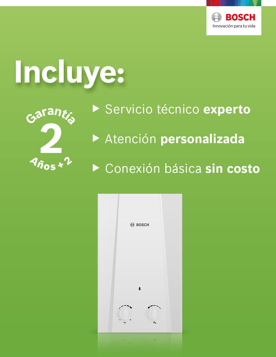 Calentador de paso Bosch Eco 11 L a gas natural