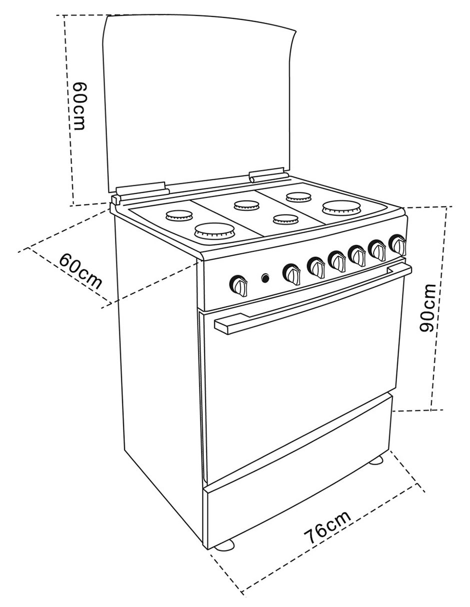 Estufa de piso a Gas LP 76 cm FSGG8660SRX de 6 quemadores 5