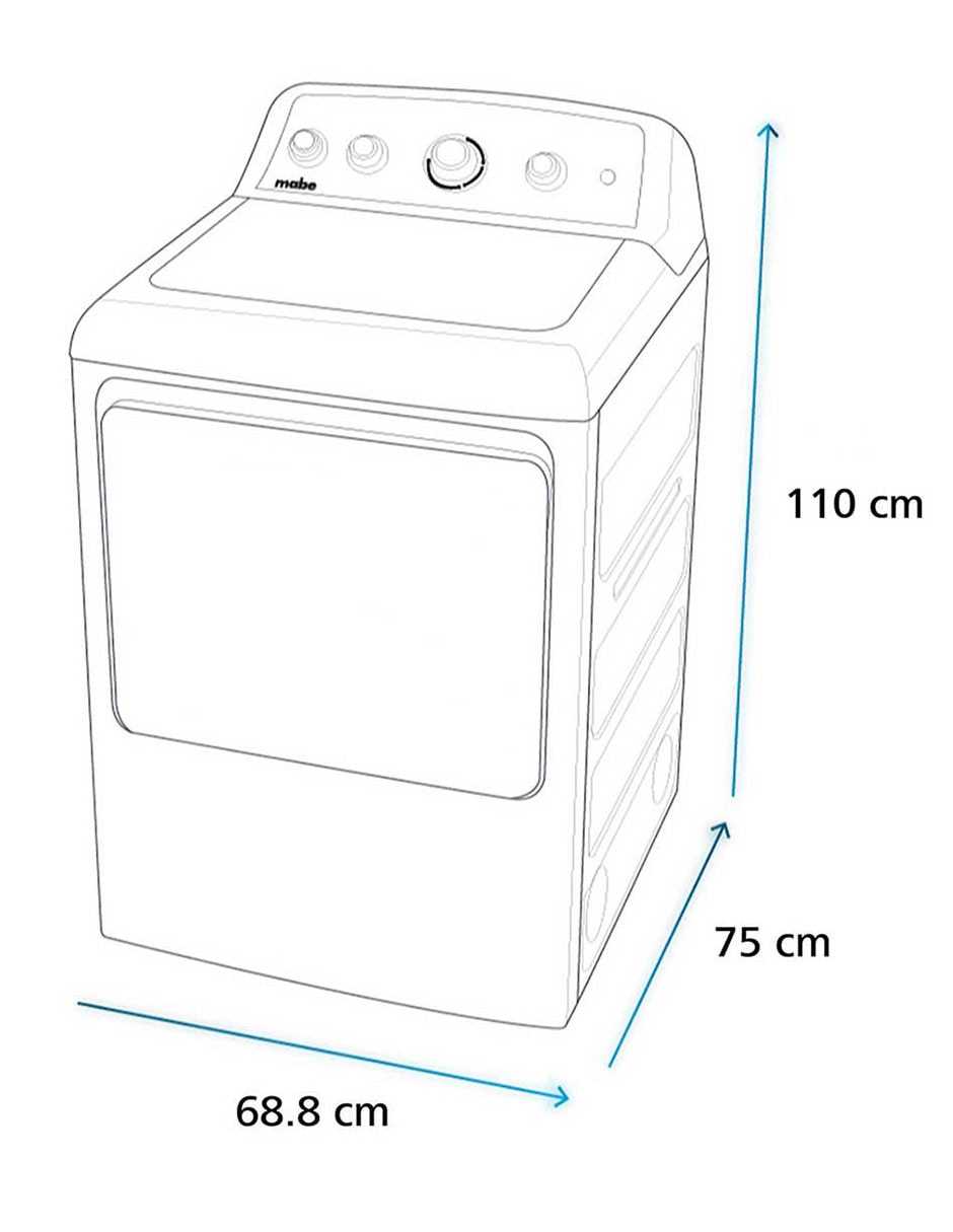 Secadora de gas lp Mabe de 22 kg con 4 ciclos SMG47N5MSBAB0