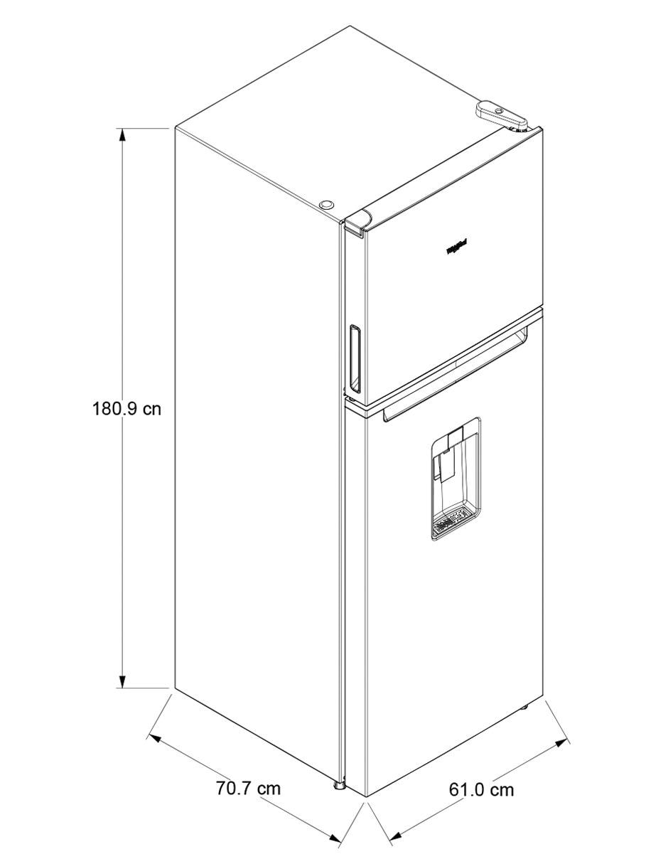 Refrigerador top mount Whirlpool 14 pies cúbicos no frost WT1433A