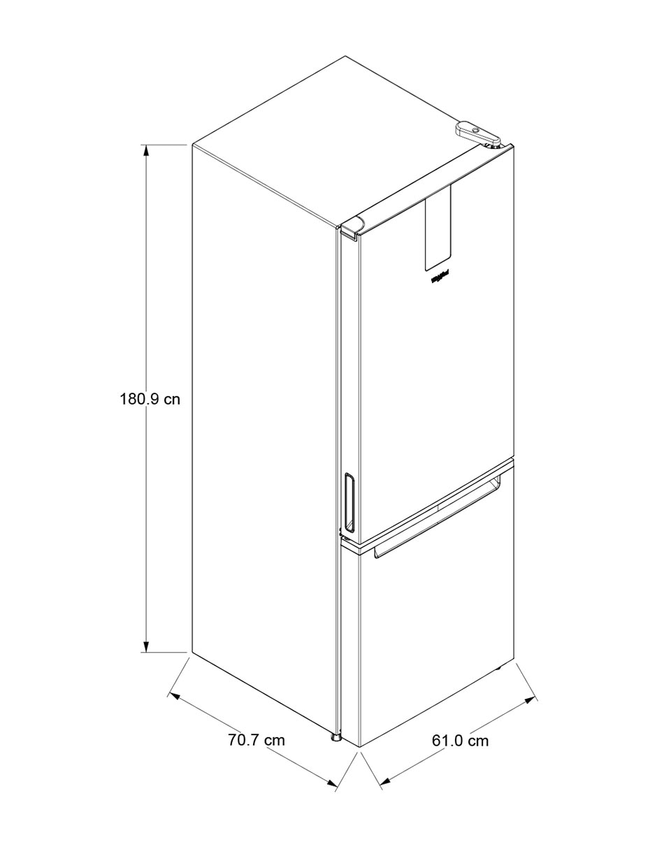 Refrigerador Bottom Mount Whirlpool 13 pies cúbicos no frost WB1332A