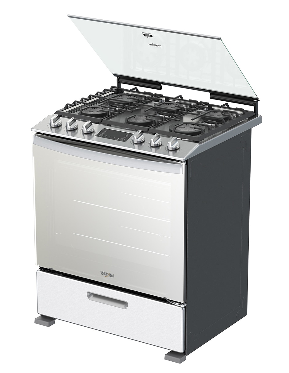 Estufa de piso a Gas LP Whirlpool 76 cm WFR7400S de 6 quemadores