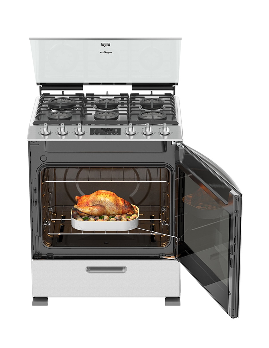 Estufa de piso a Gas LP Whirlpool 76 cm WFR7400S de 6 quemadores