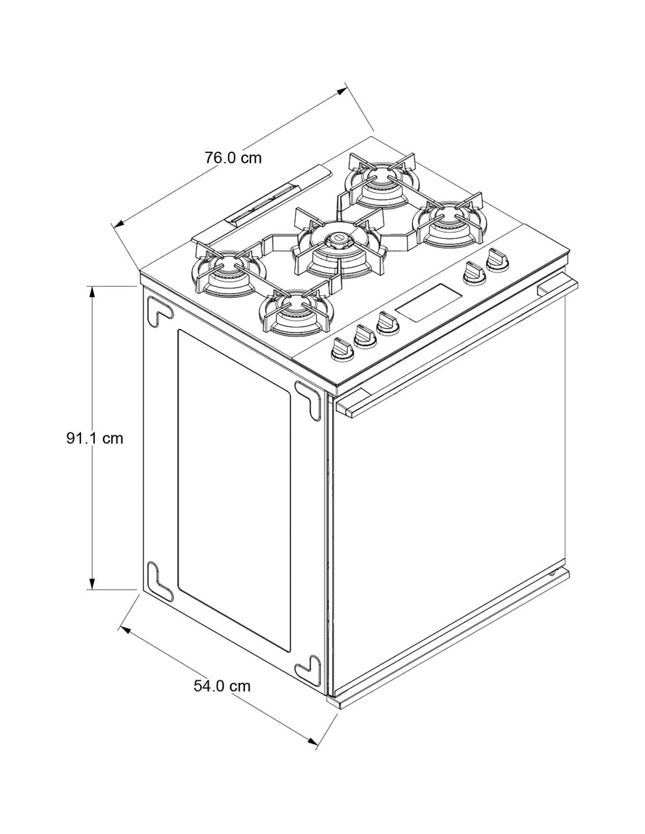 Estufa de piso a gas lp Whirlpool 76 cm WFR9100S de 5 quemadores