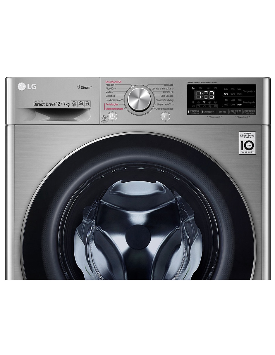 Lavasecadora Lg eléctrica 12 kg 7 kg wd12vvc4s6s