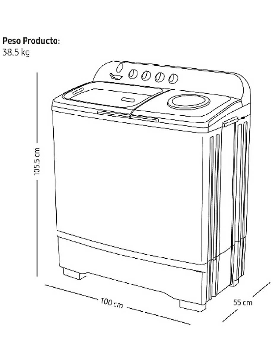 Lavadora doble tina Samsung 18 kg semiautomática carga superior wt18k5200mb/ax