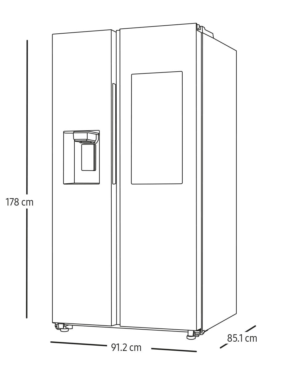 Refrigerador top mount Family Hub 27 pies cúbicos Tecnología Inverter y fábrica de hielos automática RS27T5561B1/EM 8