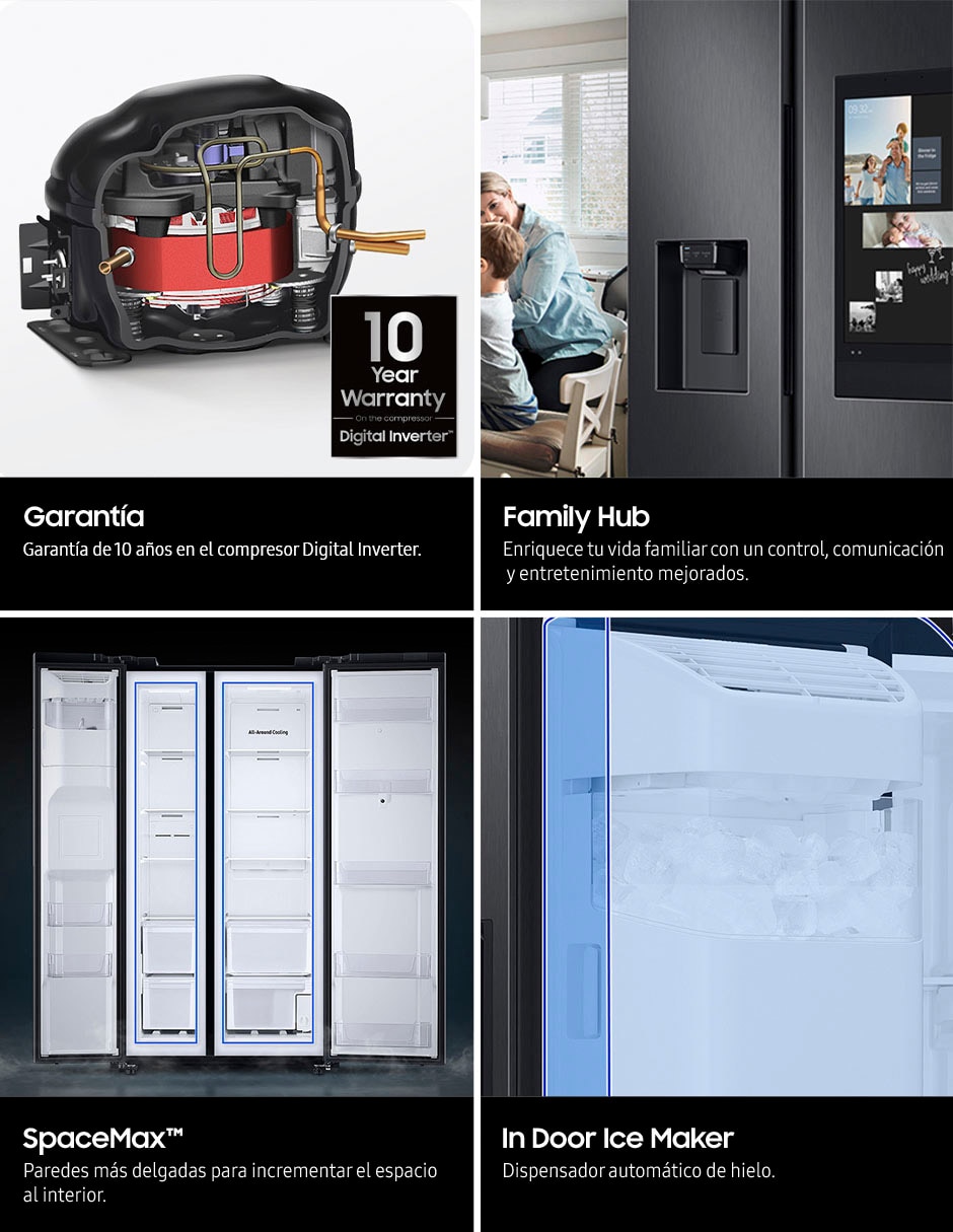 Refrigerador bottom mount Family Hub 27 pies cúbicos Tecnología Inverter y fábrica de hielos automática RS27T5561B1/EM 7