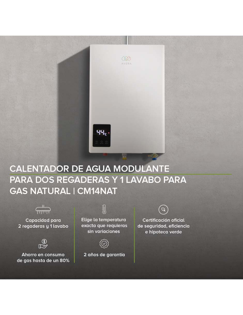 Calentador de paso Avera CM14NAT gas natural
