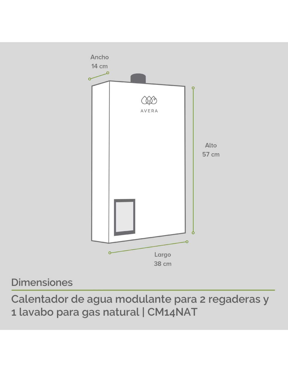 Calentador de paso Avera CM14NAT gas natural