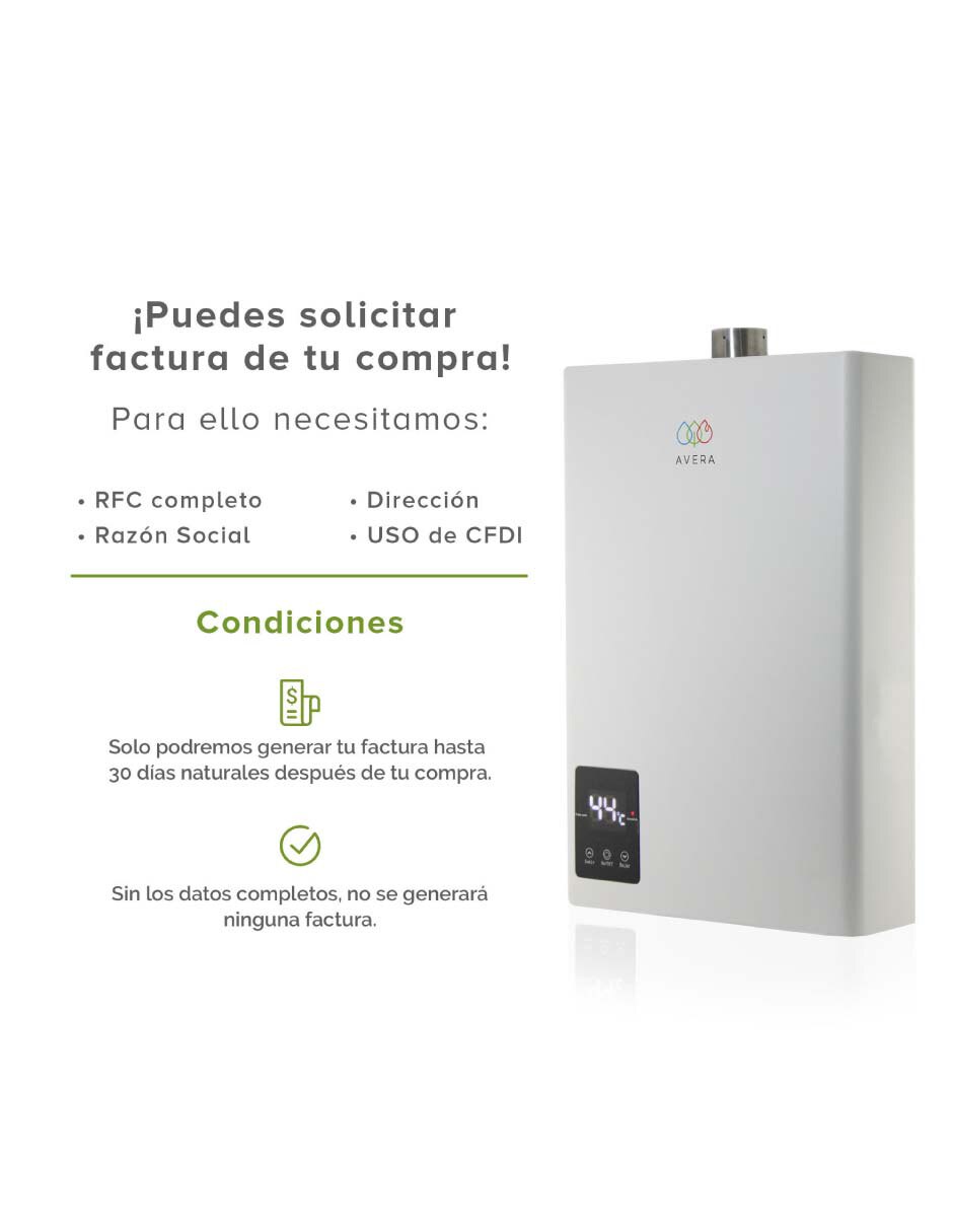 Calentador de paso Avera CM14NAT gas natural
