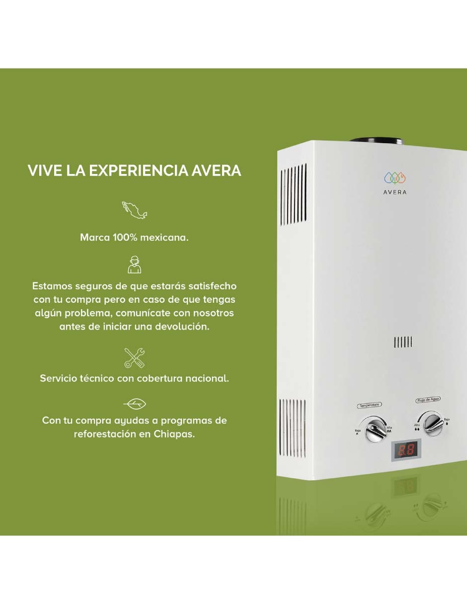 Calentador de paso Avera C6LNAT 6 L Gas natural