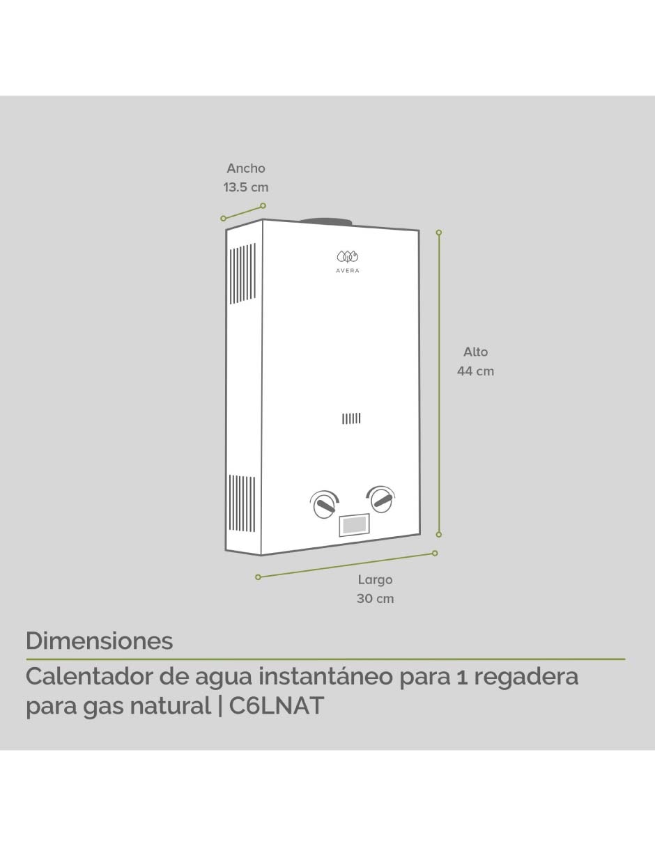 Calentador de paso C6LNAT 6 L Gas natural Calentador de paso C6LNAT 6 L Gas natural