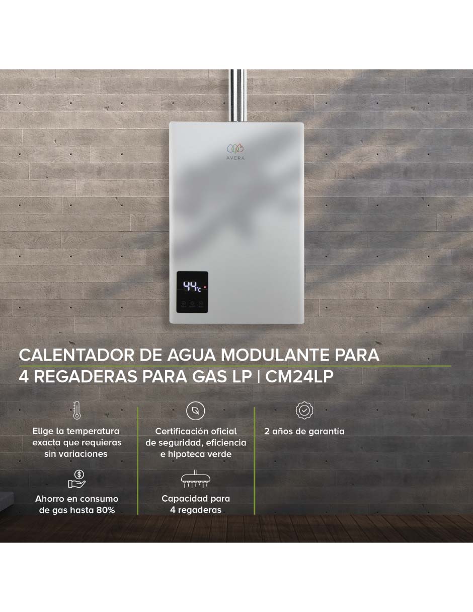 Calentador de paso CM24 Gas LP 3