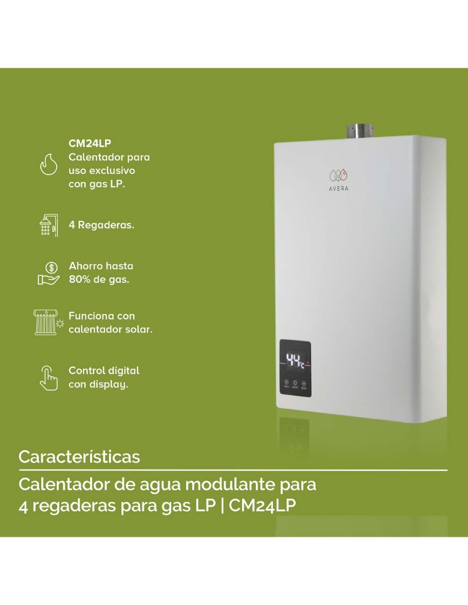 Calentador de paso CM24 Gas LP 6