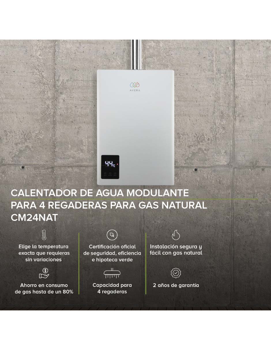 Calentador de paso CM24NAT gas natural