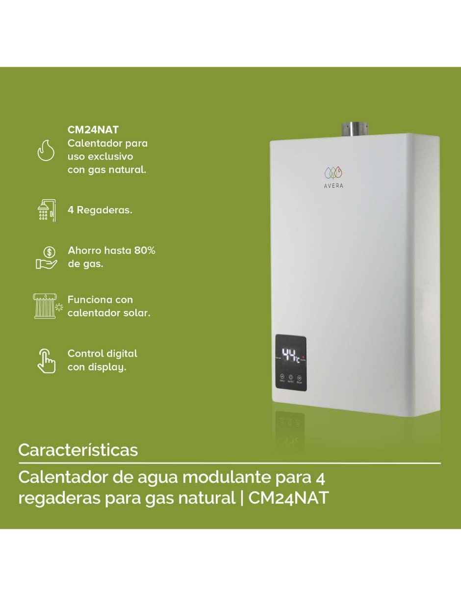 Calentador de paso CM24NAT gas natural 6