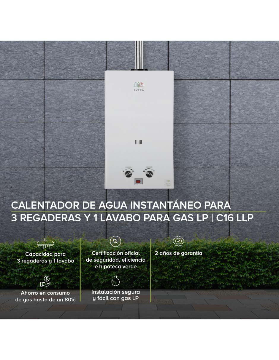 Calentador de paso c16l sin tamaño gas lp 3