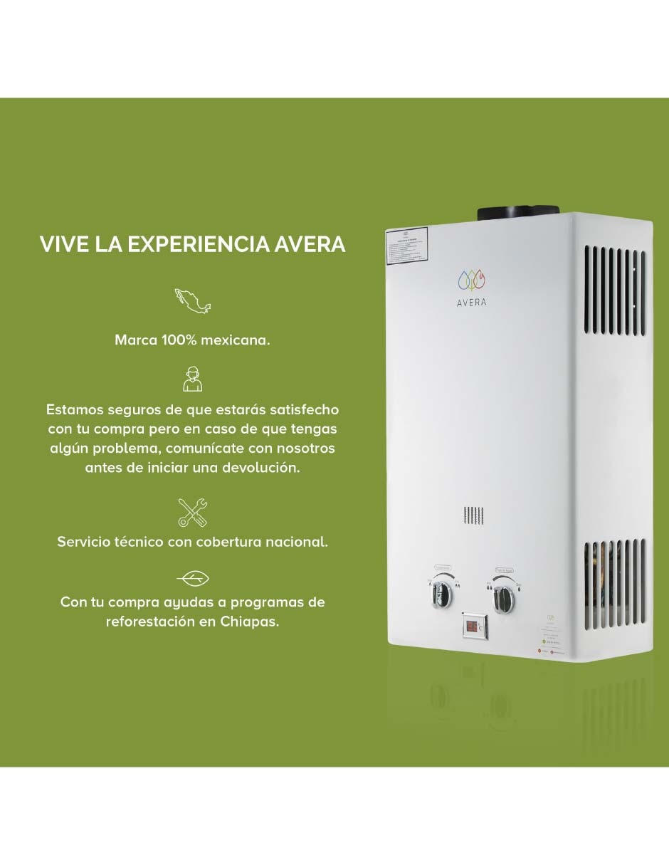 Calentador de paso Avera C12L 12 l Gas LP