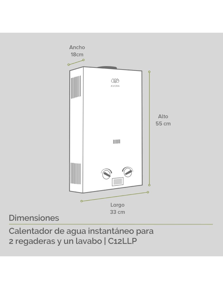 Calentador de paso C12L 12 l Gas LP Calentador de paso C12L 12 l Gas LP