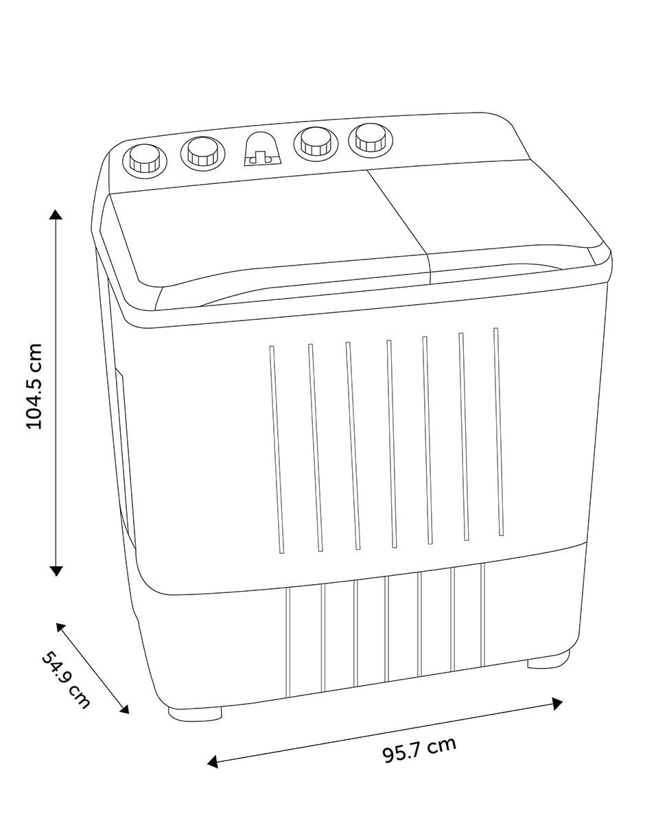 Lavadora 20 kg semiautomática carga superior wsa2001p 6