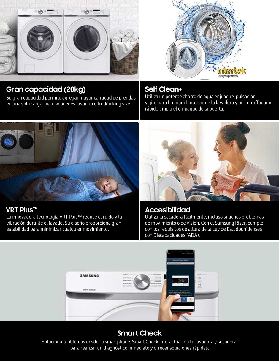 Lavadora 20 kg automática carga frontal WF20T6000AW/AX 14