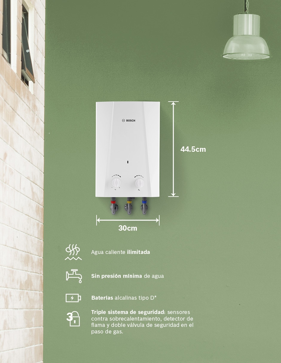Calentador de paso Bosch ECO 6 LP 6 L gas lp