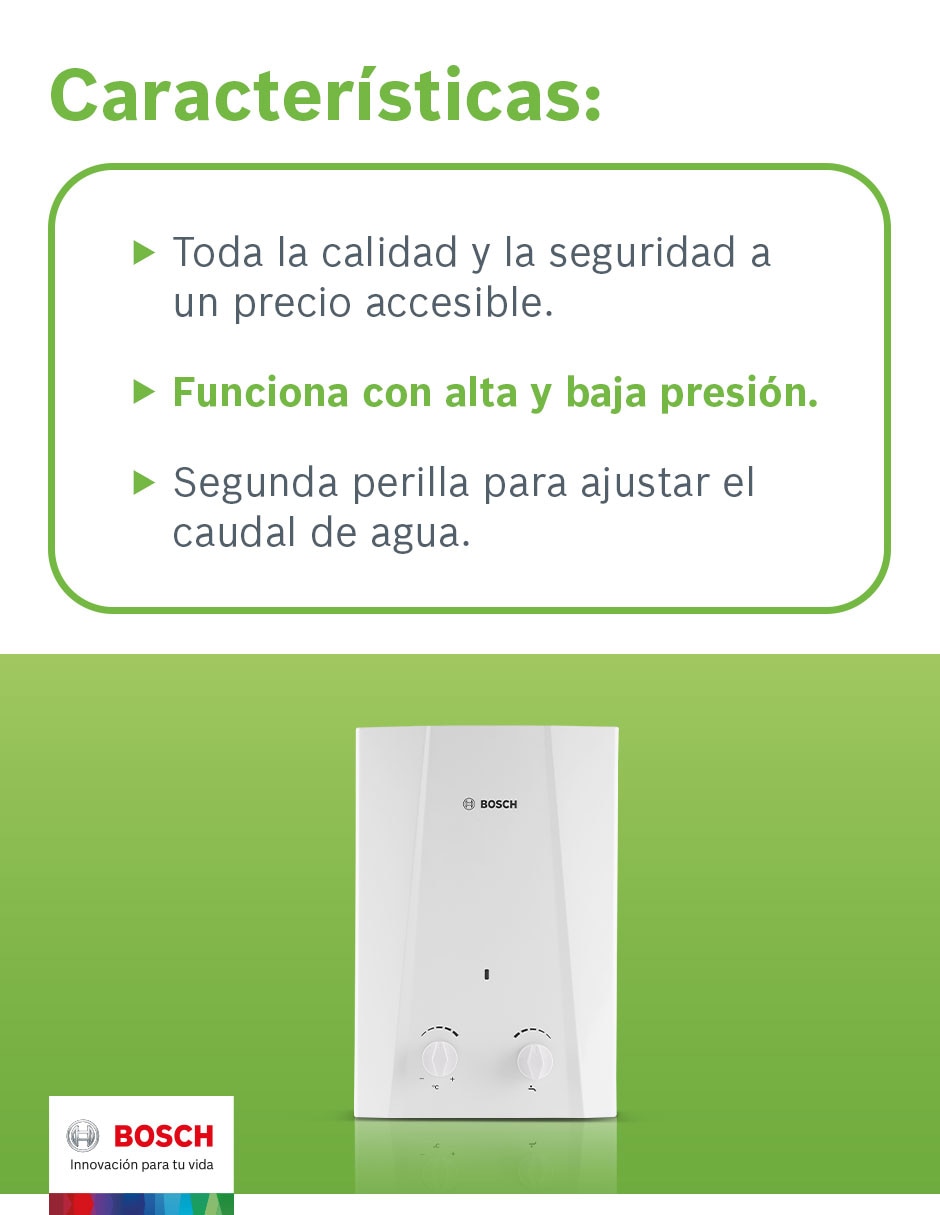 Calentador de paso Bosch ECO 6 NATURAL 6 L gas natural