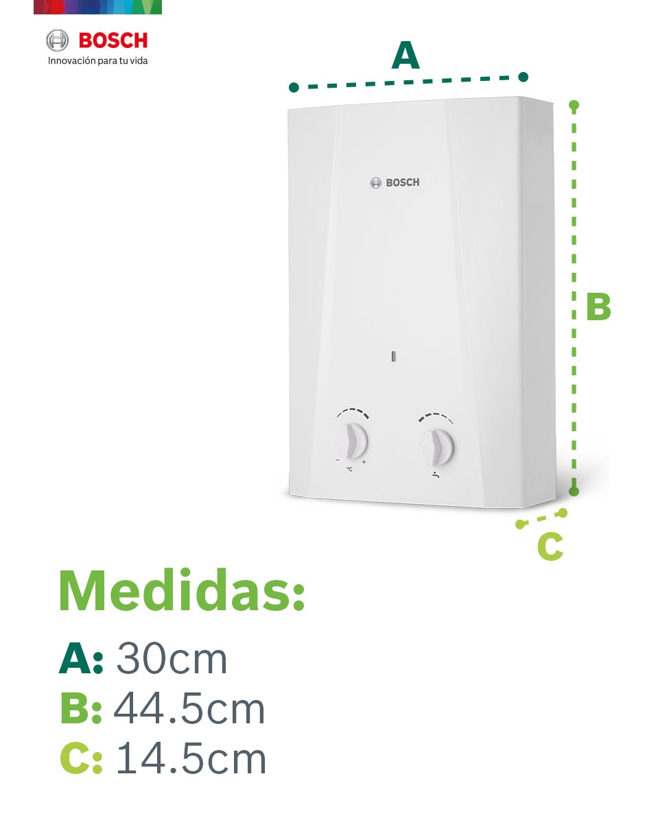 Calentador de paso Bosch ECO 6 NATURAL 6 L gas natural