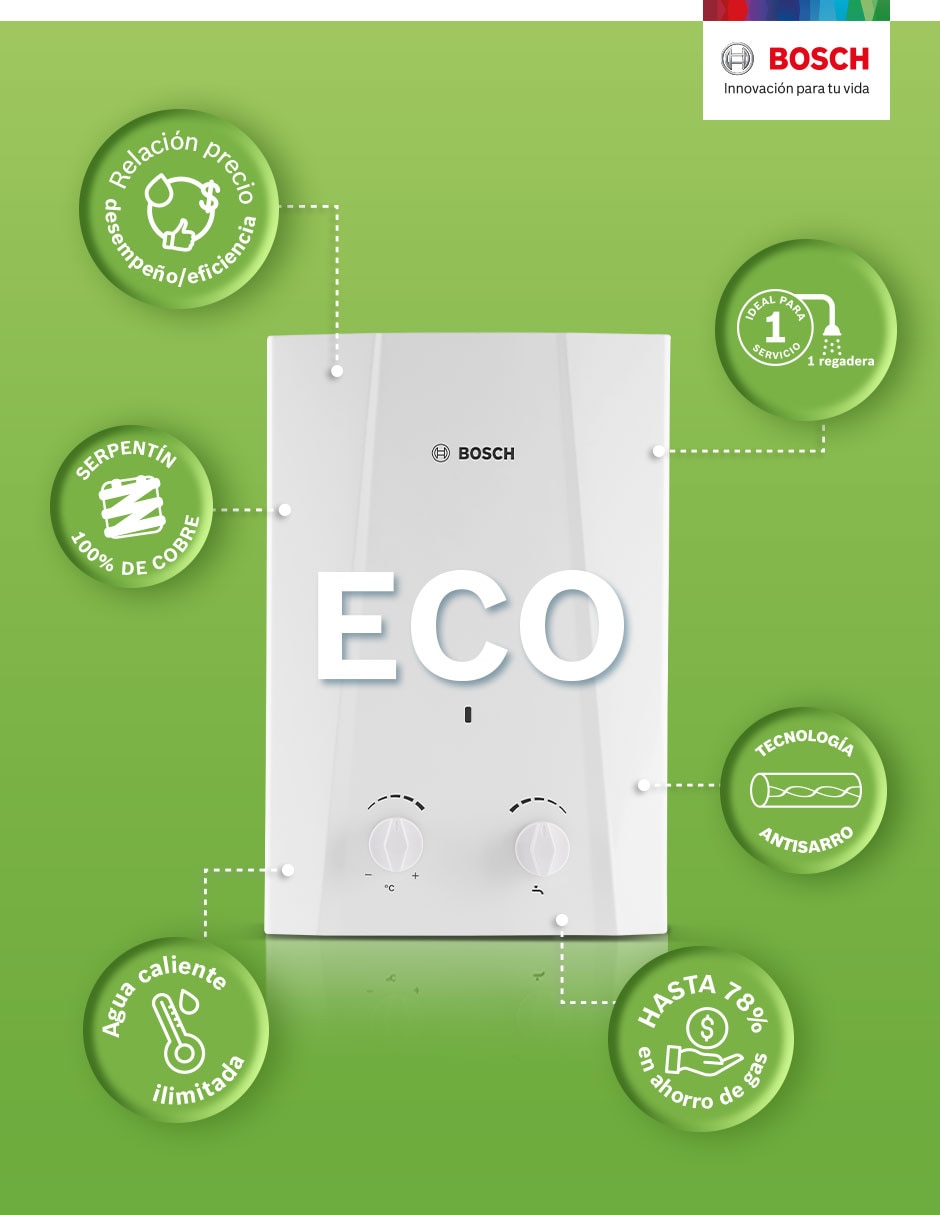 Calentador de paso Bosch ECO 6 NATURAL 6 L gas natural