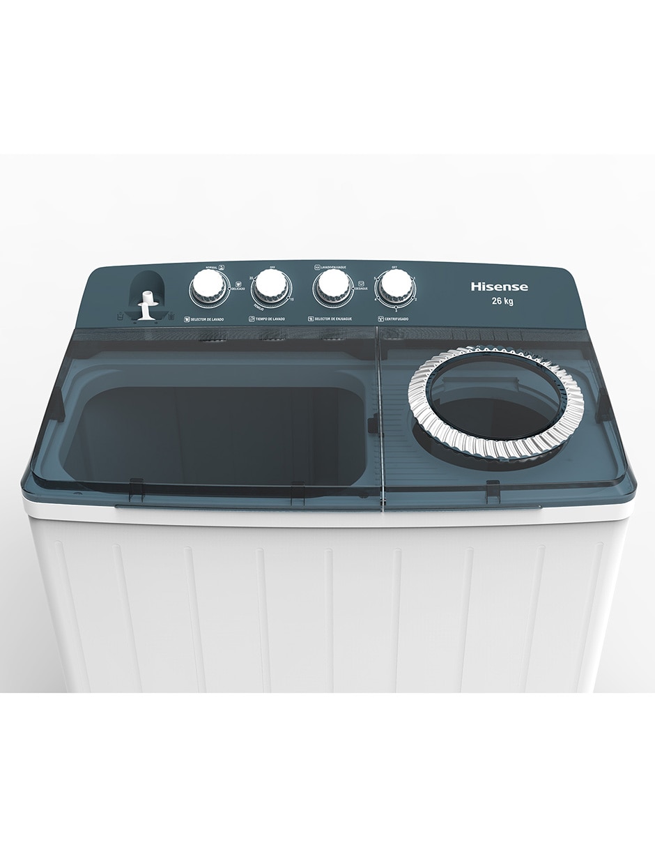 Lavadora doble tina Hisense 26 kg semiautomática carga superior WSA2601PX