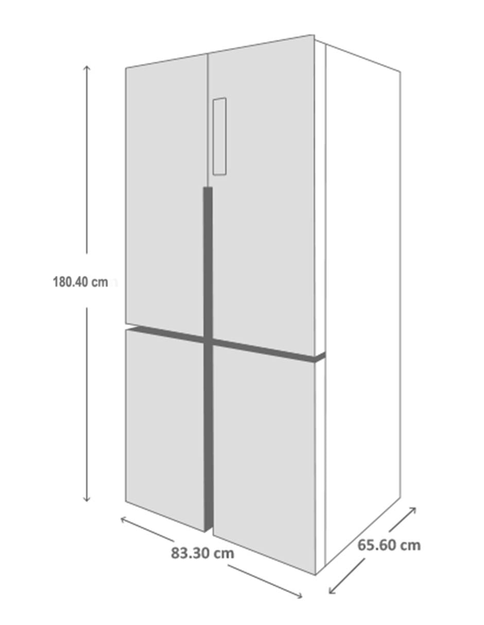 Refrigerador French door Haier 17 pies tecnología no frost HQM458BKNSS0