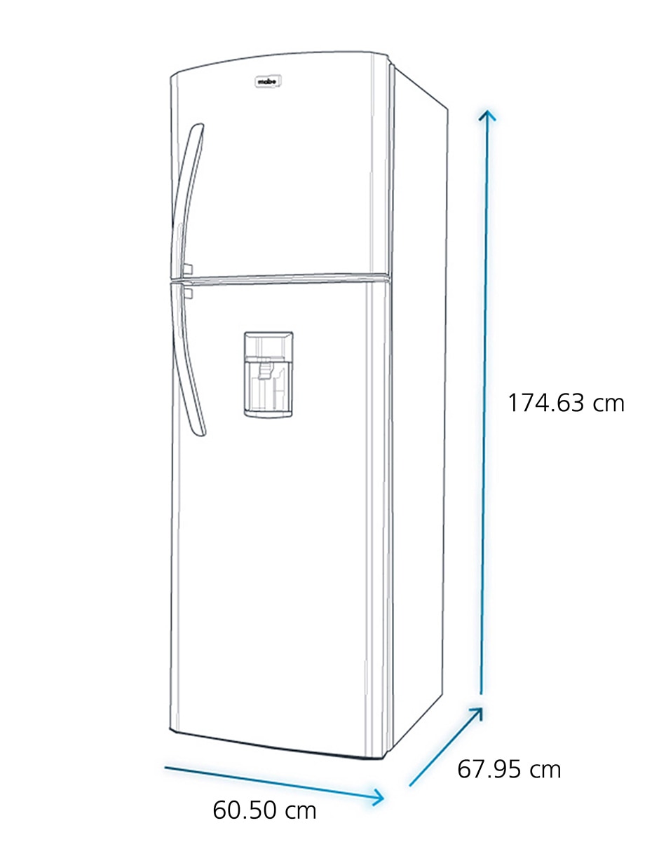 Refrigerador top mount Mabe 11 pies cúbicos tecnología no frost RMA300FZMERX0